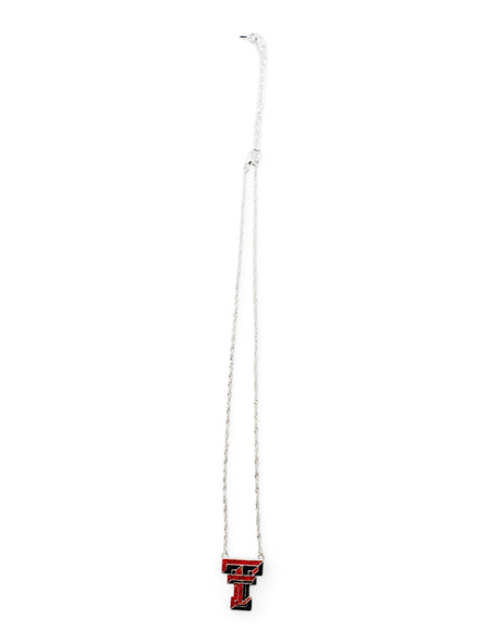 Texas Tech Red Raiders Double T Crystal Necklace – Front view