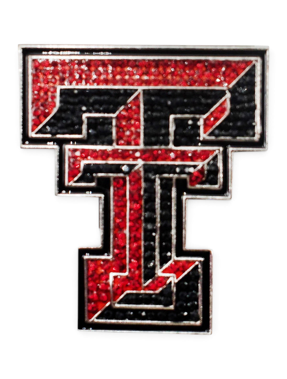 Texas Tech Red Raiders Double T Crystal Pin – Front view