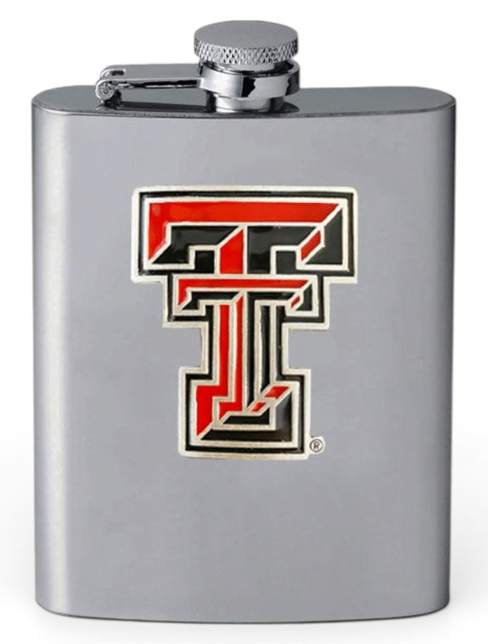 Texas Tech Red Raiders Double T Emblem 4oz Flask – Front view