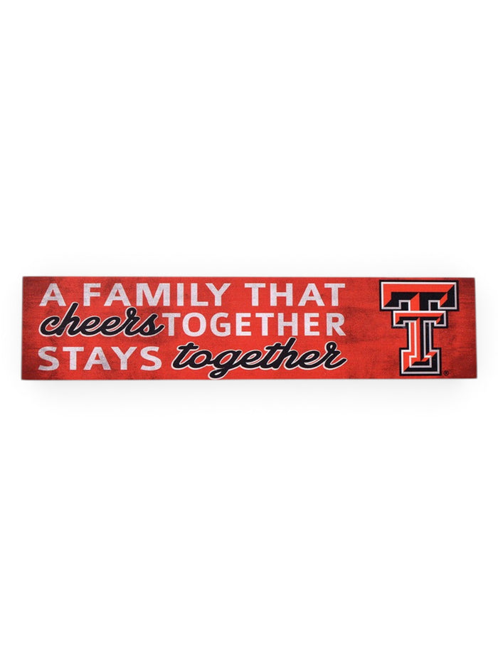 Texas Tech Red Raiders Double T "Family That Cheers Together"  Wall Art – Front view