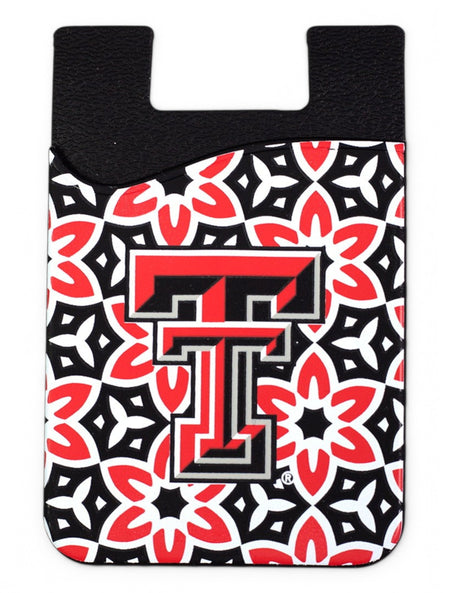 Texas Tech Red Raiders Double T Floral Cell Phone ID Holder – Front view