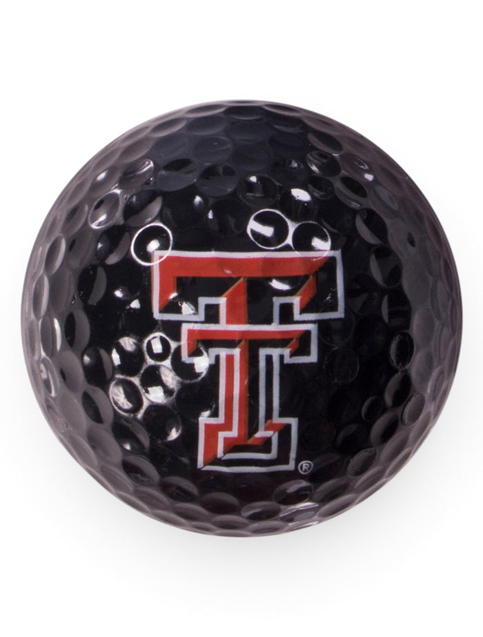 Texas Tech Red Raiders Double T Golf Ball – Black front view