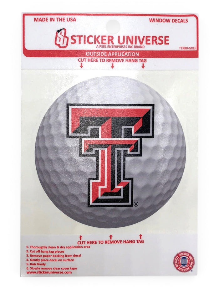 Texas Tech Red Raiders Double T Golf Decal – Front view
