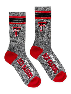 Texas Tech Red Raiders Double T Grey Crew Socks – Front view