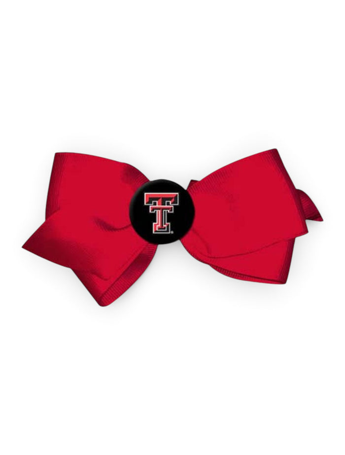 Texas Tech Red Raiders Double T Hair Bow  Barrette – Front view