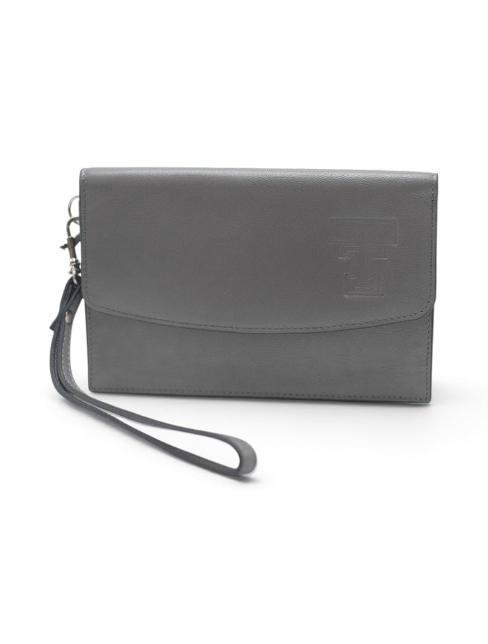 Texas Tech Red Raiders Double T Nappa Clutch – Front view