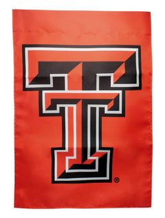 Texas Tech Red Raiders Double T on Red 13" x 18" Garden Flag – Front view