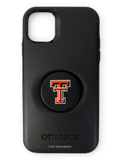 Texas Tech Red Raiders Double T Otterbox With Swappable Pop-Socket Phone Case For iPhone – Front view