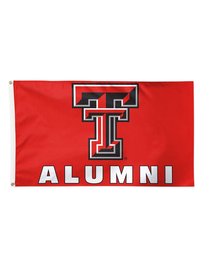 Texas Tech Red Raiders Double T over Alumni 3'x5' Deluxe Flag – Front view