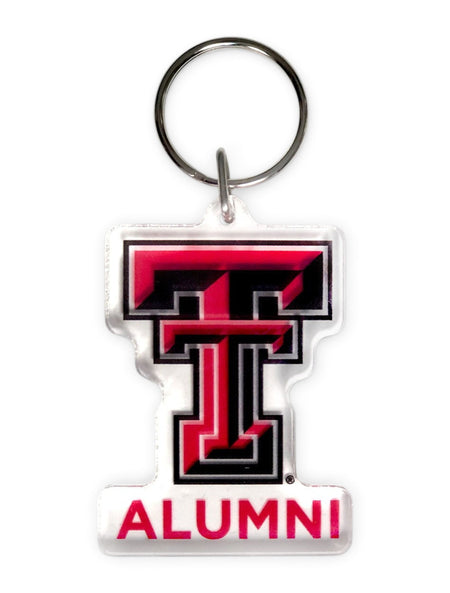 Texas Tech Red Raiders Double T over Alumni Keychain – Front view