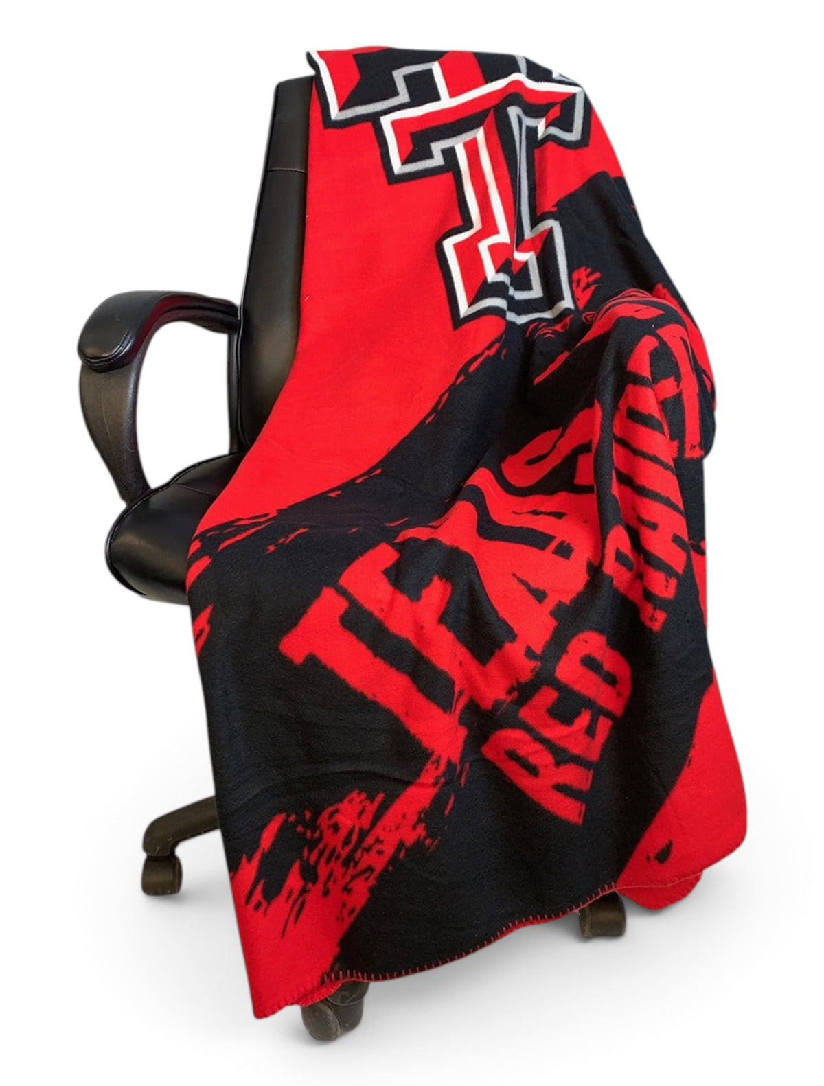 Texas Tech Red Raiders Double T "Paint Brush" Classic Fleece Throw – Front view