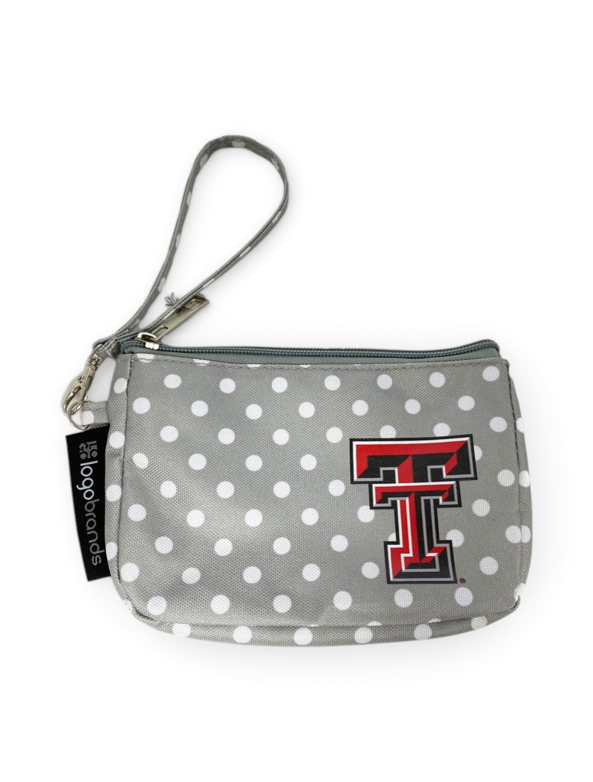 Texas Tech Red Raiders Double T Polka Dot Wristlet – Front view