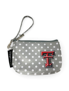 Texas Tech Red Raiders Double T Polka Dot Wristlet – Front view