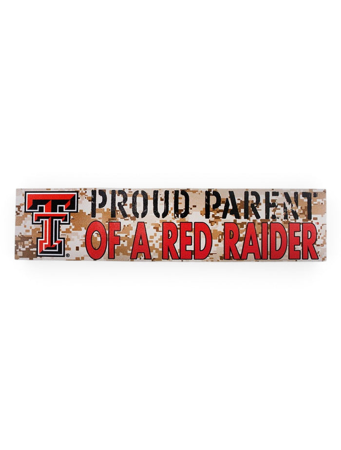 Texas Tech Red Raiders Double T "Proud Parent" on Marine Digi Camo Wall Decor – Front view