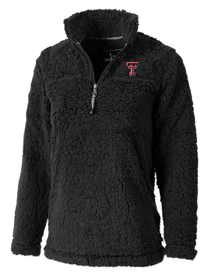 Texas Tech Red Raiders Double T  Quarter-Zip Sherpa Pullover In Grey – Front view