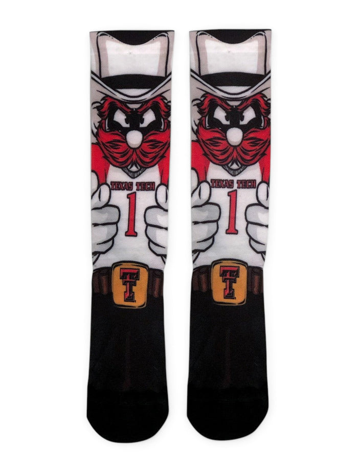 Texas Tech Red Raiders Double T Raider Red "HyperOptic" Socks – Front view