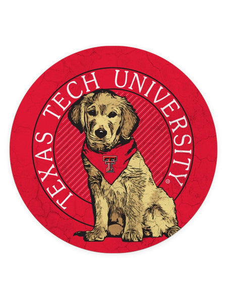 Texas Tech Red Raiders Double T "Rally Dog" Coaster – Front view