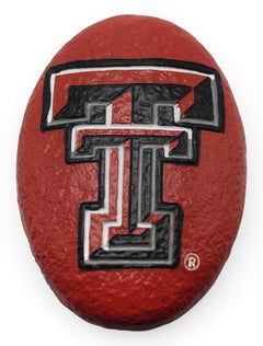 Texas Tech Red Raiders Double T Small Garden Rock Paperweight – Front view