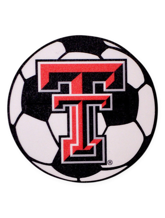 Texas Tech Red Raiders Double T Soccer Decal – Front view