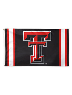 Texas Tech Red Raiders Double T V-Stripe 3'x5' Deluxe Flag – Front view
