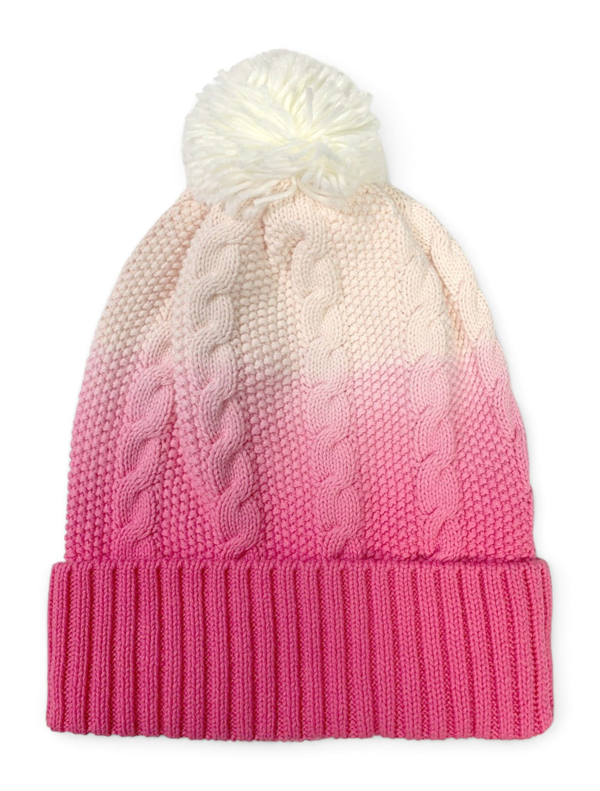 Texas Tech Red Raiders Double T YOUTH  "Dissolve" Pink Pom Beanie – Side view