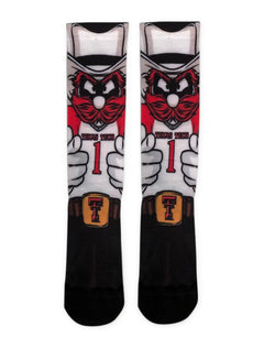 Texas Tech Red Raiders Double T YOUTH Raider Red "HyperOptic" Socks – Front view