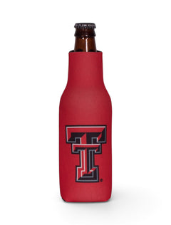Texas Tech Red Raiders Double T Zippered Bottle Cooler – Red front view