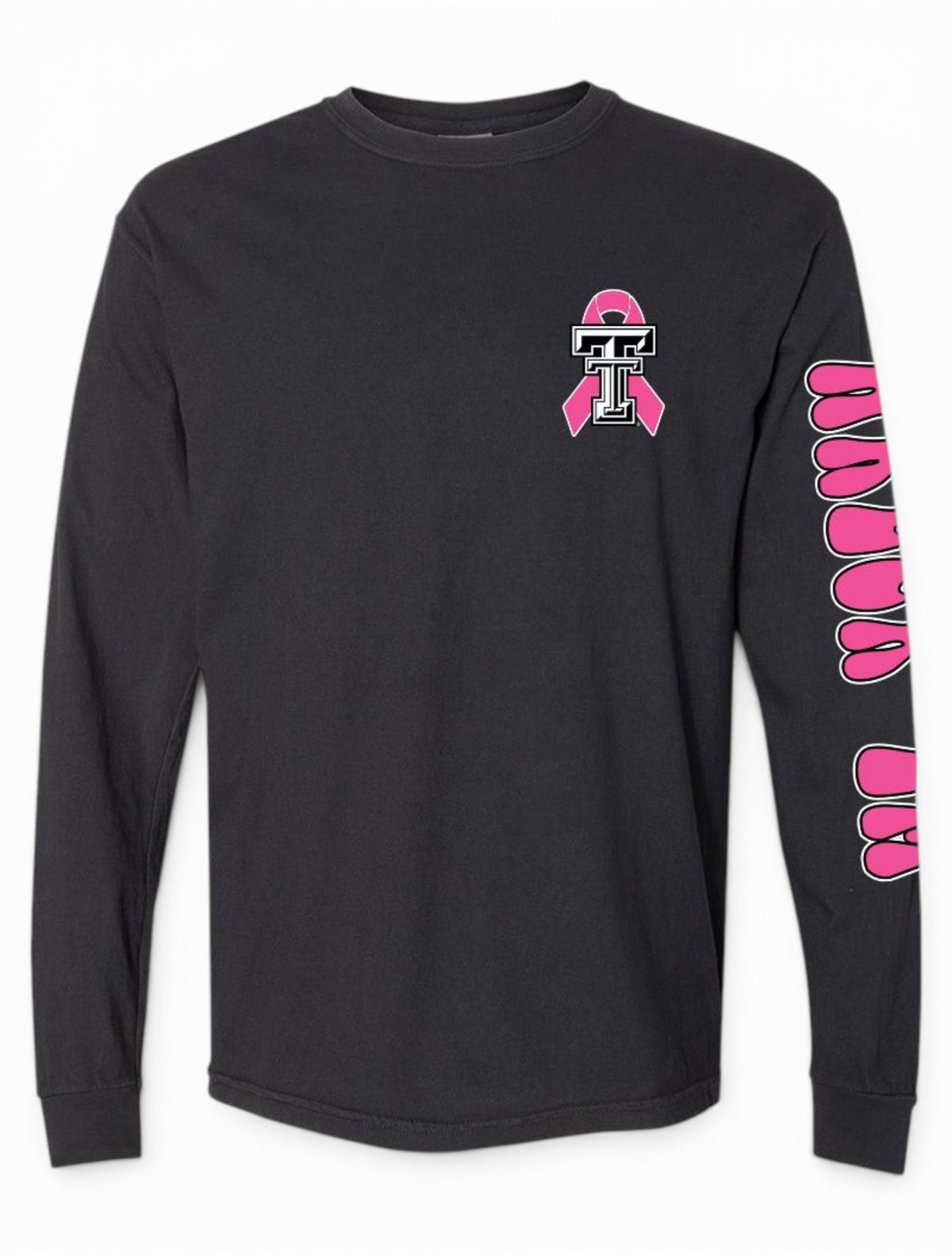 Texas Tech Red Raiders Empowered by Pink Breast Cancer Awareness Long Sleeve T-Shirt – Back view
