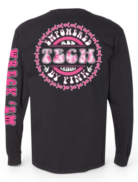 Texas Tech Red Raiders Empowered by Pink Breast Cancer Awareness Long Sleeve T-Shirt – Front view