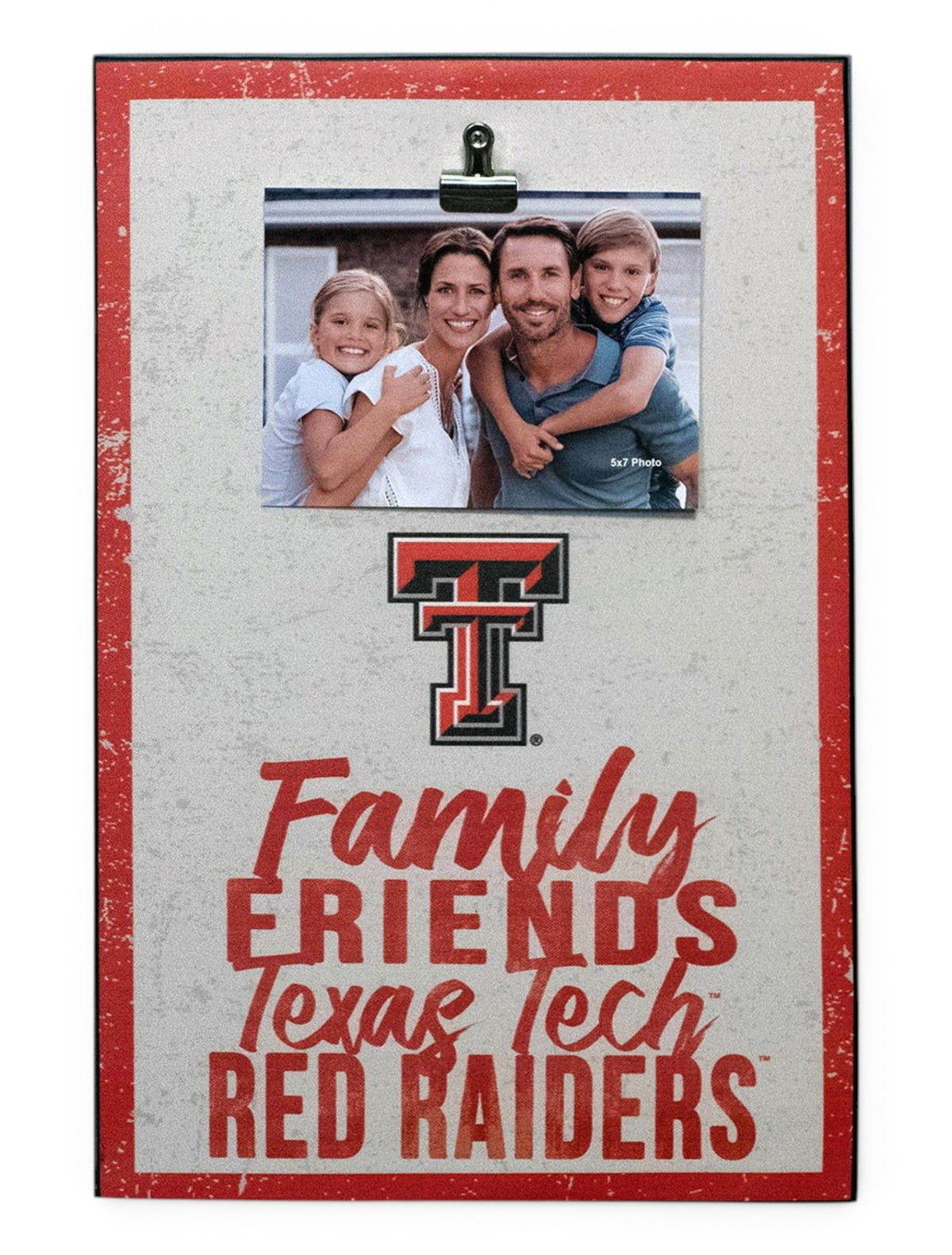 Texas Tech Red Raiders Family Friends Clip Canvas Sign – Front view