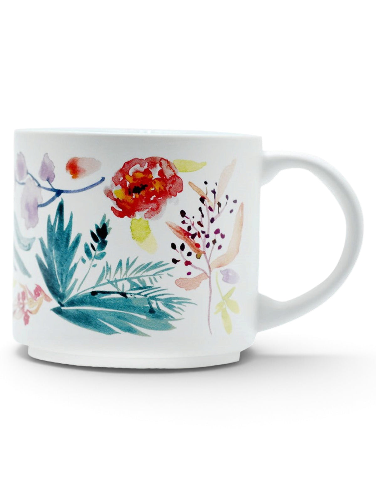 Texas Tech Red Raiders Floral Watercolor Matte Coffee Mug – Back view