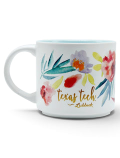 Texas Tech Red Raiders Floral Watercolor Matte Coffee Mug – Front view