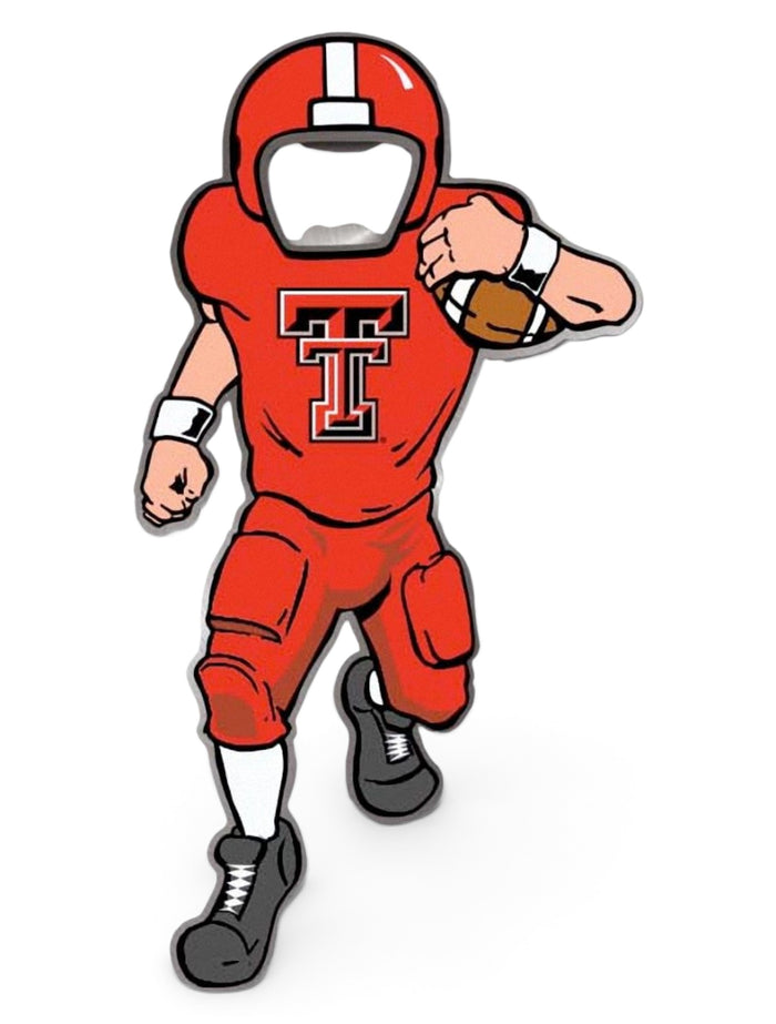 Texas Tech Red Raiders Football Player Bottle Opener – Front view