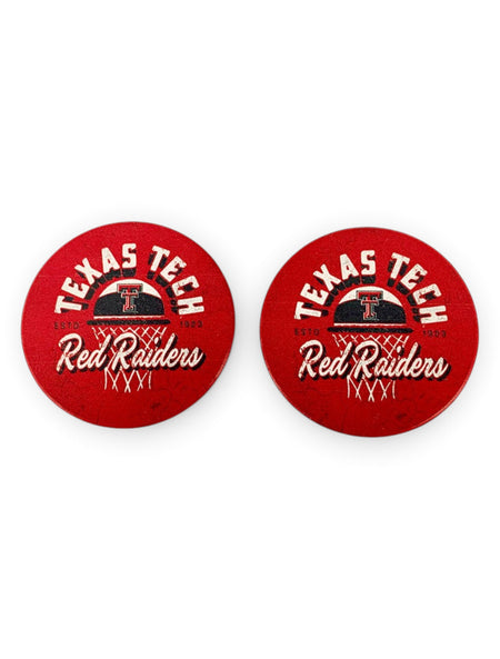 Texas Tech Red Raiders "Free Throw" Car Coasters – Front view