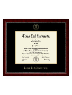 Texas Tech Red Raiders Gold Embossed Diploma Frame in Signature with Black and Gold Mats C6 – Front view