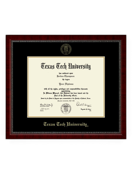 Texas Tech Red Raiders Gold Embossed Diploma Frame in Signature with Black and Gold Mats C6 – Front view