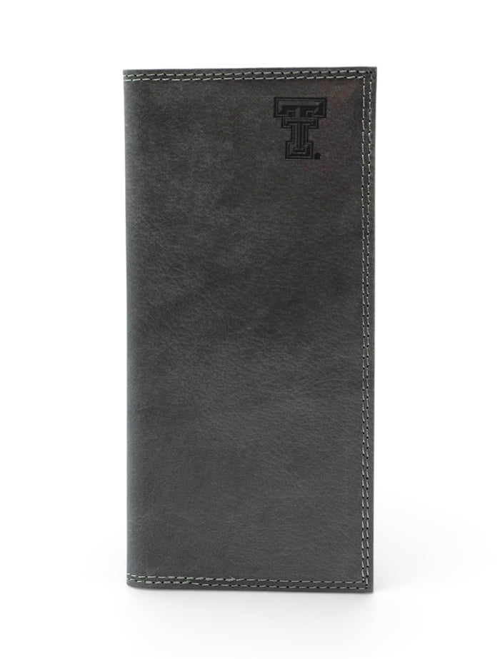 Texas Tech Red Raiders Grey Leather Roper with Double T Wallet – Front view