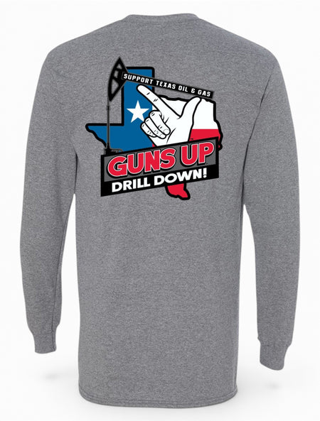 Texas Tech Red Raiders "Guns Up Drill Down" Long Sleeve T-Shirt – Front view
