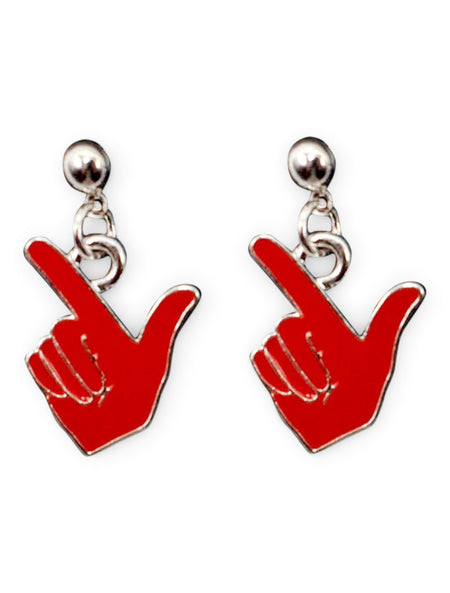 Texas Tech Red Raiders Guns Up Earrings – Front view