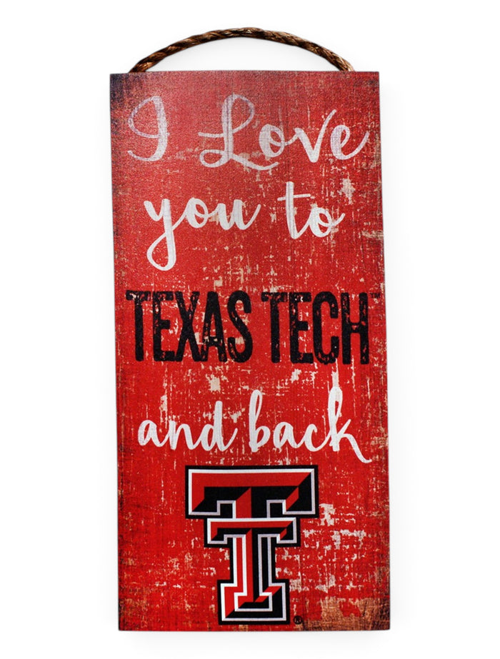 Texas Tech Red Raiders "I Love You to Texas Tech and Back"  Wall Art – Front view