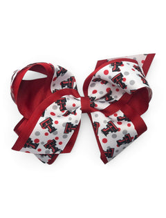 Texas Tech Red Raiders King Signature Grosgrain Bow – Front view