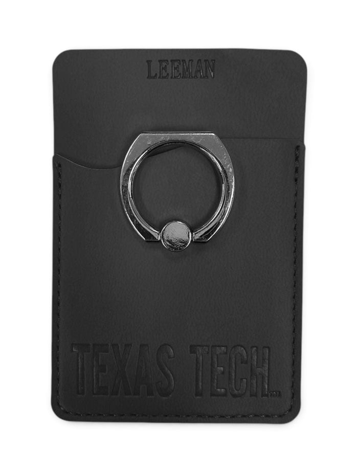 Texas Tech Red Raiders Leather Cellphone Wallet – Black front view