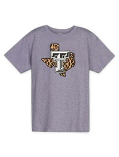 Texas Tech Red Raiders "Leopard Pride" TODDLER T-Shirt In Grey – Front view
