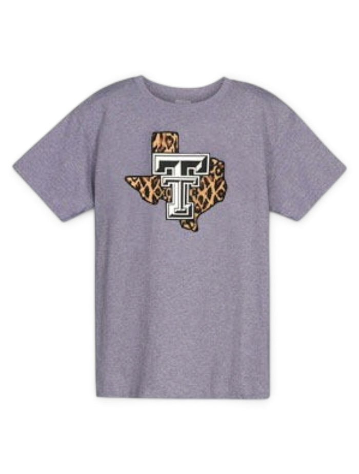 Texas Tech Red Raiders "Leopard Pride" TODDLER T-Shirt In Grey – Front view