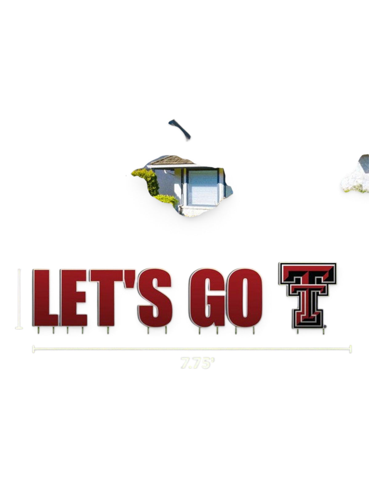 Texas Tech Red Raiders "Lets' Go" Lawn Sign – Front view