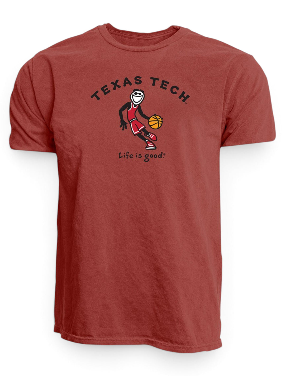 Texas Tech Red Raiders Life is Good “Basketball” T-Shirt – Front view