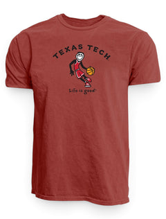 Texas Tech Red Raiders Life is Good “Basketball” T-Shirt – Front view