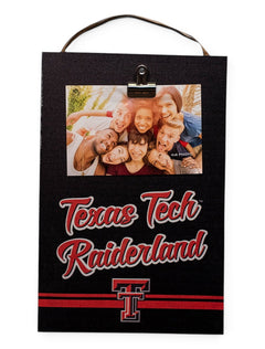 Texas Tech Red Raiders "Love You to Raiderland" Wooden Hanging Clip Plaque – Front view