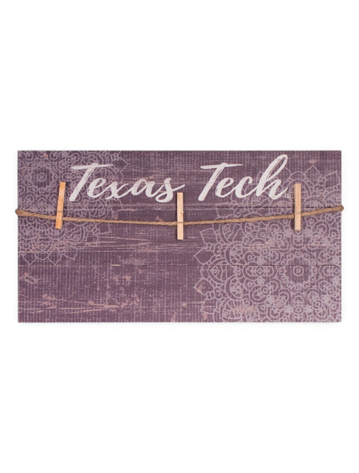 Texas Tech Red Raiders Mandala Plank Picture Hanger – Front view