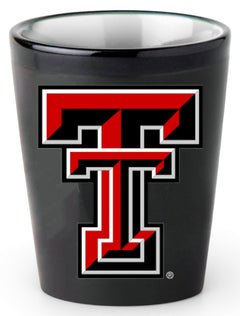 Texas Tech Red Raiders Matte Black Shot Glass – Front view